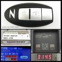 ID46 フェアレディZ   Z34 2008/09～2018/03   横スロット溝付 2ボタン 純正品番285E3-1ET0E     
