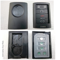 キャデラック　トランク5ボタン　四角スマートキーハウジング　補修用　2個セット（社外品）