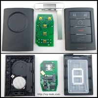 【社外品】GM EZ KEY  ID46　315mhz  四角キャデラック ハッチ5ボタン  スマートキー【HU100エマージェンシーキー付】