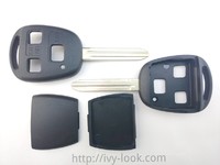 キーレスケース割れ　折れ対策　トヨタ3ボタン  ブランクキーTOY43、M382  2本セット（四角3個ボタン）