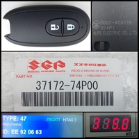 品番  37172-74P00 アルト型式MH36S年式2014/07～  スマートキー2ボタン 
