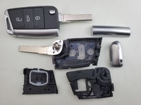 VW Golf 7 HU66 フィリップキー 3ボタン  キーシェル 2個セット(メタルハウジング)