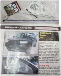 PRO-LOK  AO24  カーオーナーロッド 1 外の水切りモールから入り、窓を越えて、室内のノブ、レバーを開錠する工具