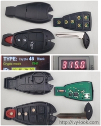 クライスラー/ジープ/ダッヂ  フォビックキー トランク3＋1パニックボタン ID46 315MHz 　(社外品)