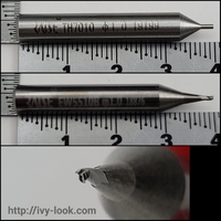 内溝ウェーブキー用 　先端1.0mm長さ40mm　3枚刃　カッター(材質:超硬Carbide)＆トレーサーガイド先端1.0mm長さ40mm(材質:HSS)　セット