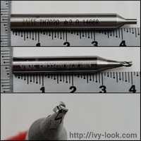 内溝ウェーブキー用 　先端2.0mm長さ40mm　3枚刃　カッター(材質:超硬Carbide)＆トレーサーガイド先端2.0mm長さ45mm(材質:HSS)　セット