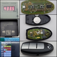 【中古未使用保管品】ID46/433Mhz　輸入車　インフィニティ スロット溝付 卵型インテリジェントキー  2ボタン 