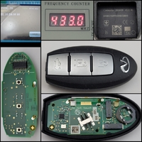 【中古品　裏面に多少傷有】ID7A/433Mhz　輸入車　インフィニティ  卵型インテリジェントキー  トランク3ボタン 