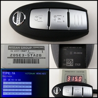 T32 X-TRAIL2020/11～   P15キックス 2022/06～   AA1デイズ2020/08～ 285E3-5TA2B パワーバックドア無し用  2ボタン インテリキー 