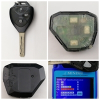 【中古品/新品キーレスブランクキー付き 】 トヨタ 17クラウンマスターキー  品番89071-30080　3ボタンしずく型トランスミッタ 表 クリアラバー  チップID68マスター(ミニ900読みID67)1本