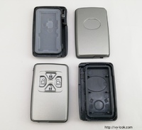  トヨタ 両側スライド 4ボタン スマートキー補修用ハウジング シルバー色 【ボタン小タイプ】２個セット