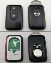 【中古品　ボタンのスレ少】日産　マーチK12/キューブZ11　前期用　2ボタン角形インテリジェントキー　1個