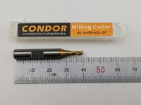  先端2.5mmカッター長6mm超硬カーバイトエンドミルカッター3枚刃  長さ40mm 軸6Ф ミラクル CONDOR  適合 キー溝付き