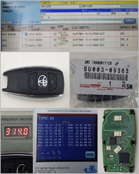 品番SU003-09363 トヨタ86 (スバルOEM) 3ボタン ID8A スマートキー