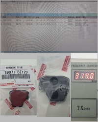 品番89071-BZ120 トヨタ ライトエース /タウンエース 純正  縦丸2個ボタン トランスミッター (裏側赤色)
