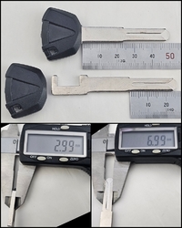 カワサキ 内溝 センター溝有り イモビライザーキー シェル  ２本セット(厚み約3mm 幅約7mm)