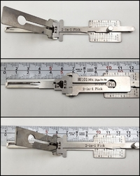【ボルボ/ローバー】ドアハンドル内 両側逃げカット HU101 (10) V.3     2IN1  LISHI ピック＆デコーダ
