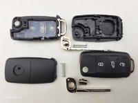 １体型 ワーゲン 四角 トランクマーク 3ボタン　フィリップキー 補修用キーレスケース 2個セット ロゴシール無し