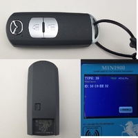 【中古美品多少キズ有り】ID39 7953P表示 マツダ　プッシュスタート用　２ボタン　アドバンスキー純正品番KOY5-67-5DY(マツダ中古スマートキーの登録はチェックランプが付く場合があります)