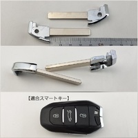 PEUGEOT/シトロエン/DS Automobiles　VA2横溝無しり　シルバーメッキヘッド　スマートキー用　エマージェンシーキー２本セット　