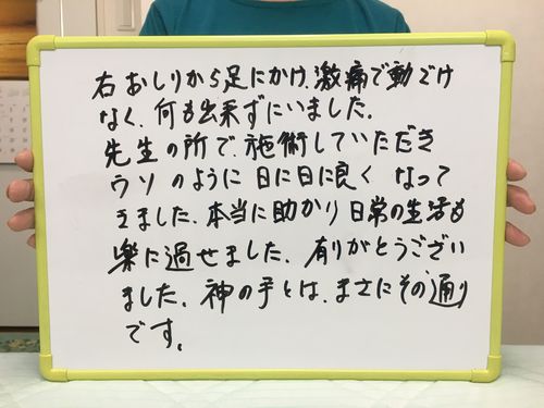 蘇我Ｓ様　坐骨神経痛の感想