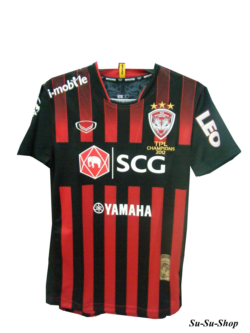 タイサッカーユニフォーム タイ雑貨 Su Su Shop 送料込み Scg Muangthong United Scg ムアントン ユナイテッド 12シーズン ホームユニフォーム Tpl優勝記念バージョン S M L Xl Acl 13 出場チーム